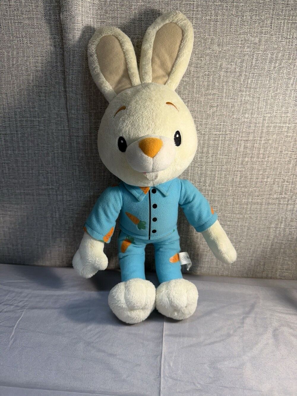 Baby First TV Harry the Bunny Plush Rabbit Wearing Blue Carrot Pajamas
